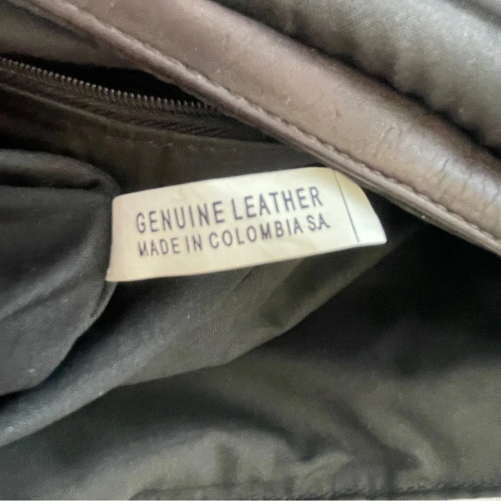 Leather Messenger Bag with Flap Closure